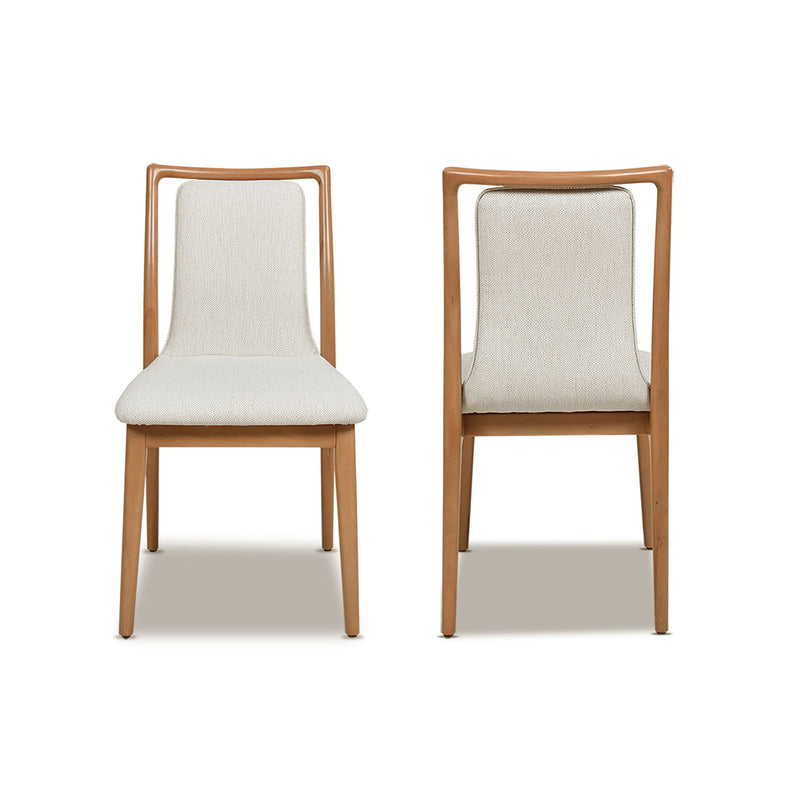 Scandi - Upholstered Dining Chair, Stain Resistant High (Set of 2) - Natural Light Brown / White Pepper - R&R Furniture Gallery (Fountain Valley, CA)