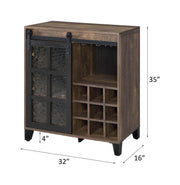 Treju - Wine Cabinet - Obscure Glass, Rustic Oak & Black - R&R Furniture Gallery (Fountain Valley, CA)