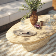 Sonia - Indoor / Outdoor Concrete Coffee Table - Faux Travertine - R&R Furniture Gallery (Fountain Valley, CA)