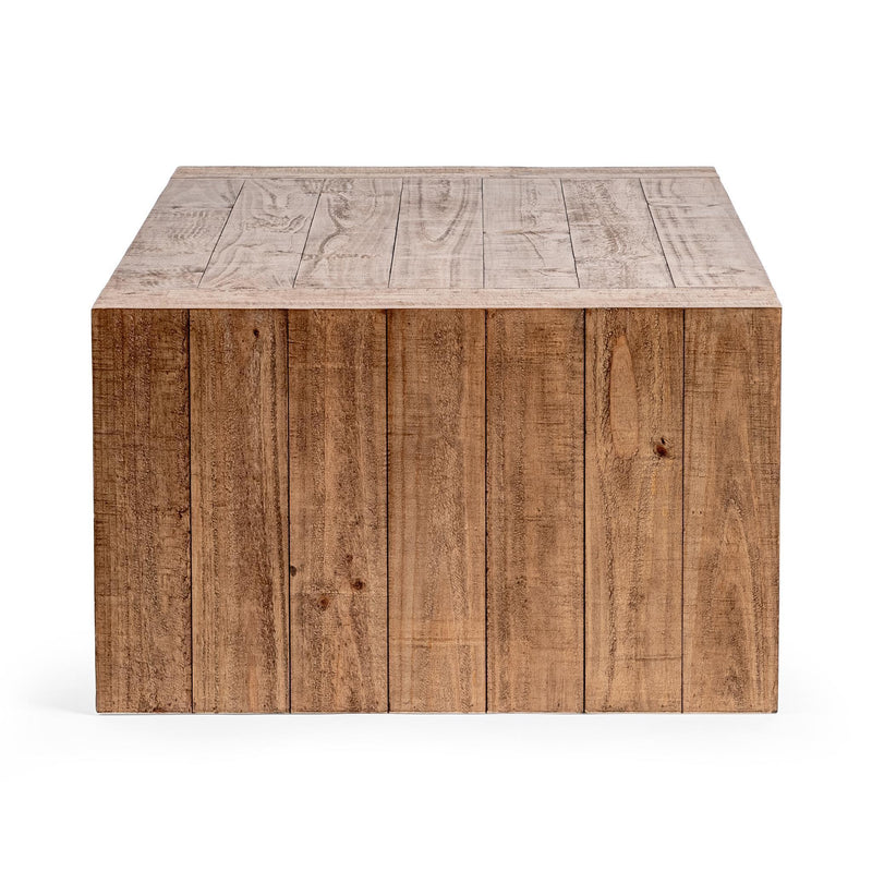 Classic Home Clayton coffee table with wooden surface and modern design for living room decor.