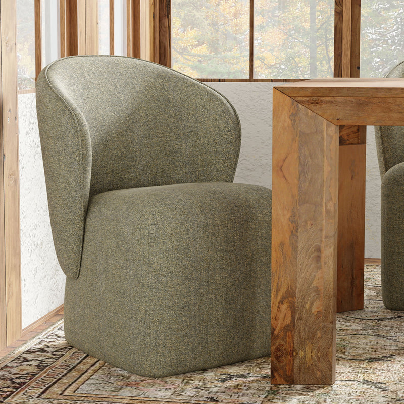 Crossings - Downtown Round Dining Table With 4 Upholstered Chairs - Amber & Gray