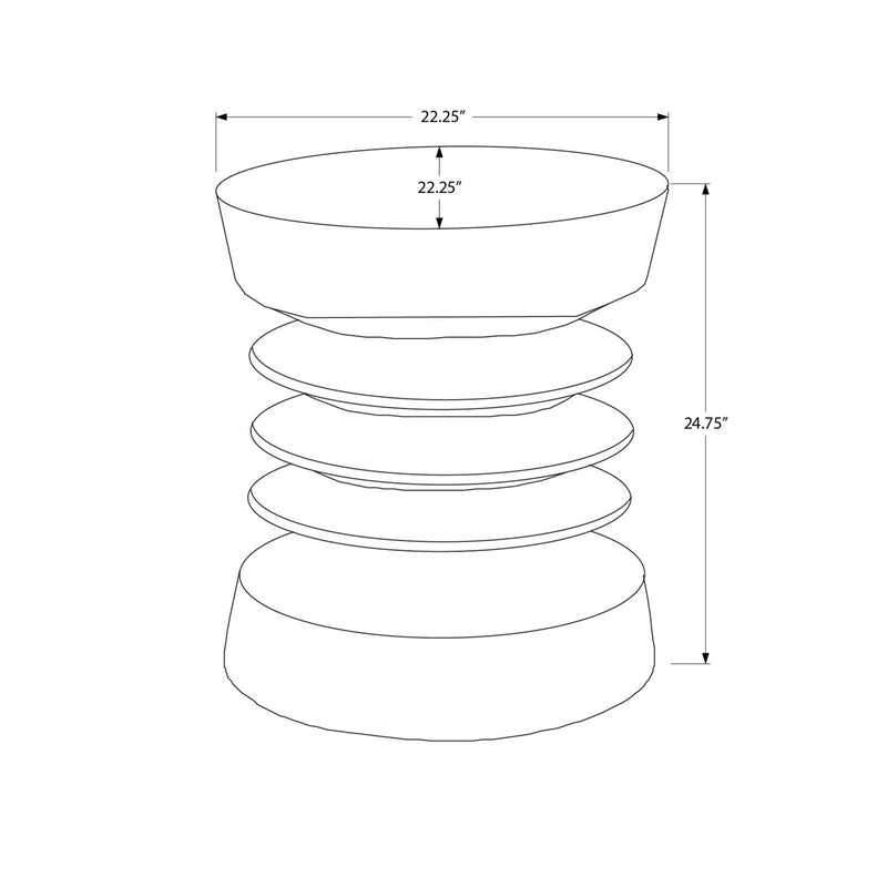 8th Street contemporary round accent table, suitable for indoor and outdoor use, with sleek modern design and smooth surface.
