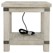 Carynhurst - Rectangular End Table - White Wash Gray - R&R Furniture Gallery (Fountain Valley, CA)