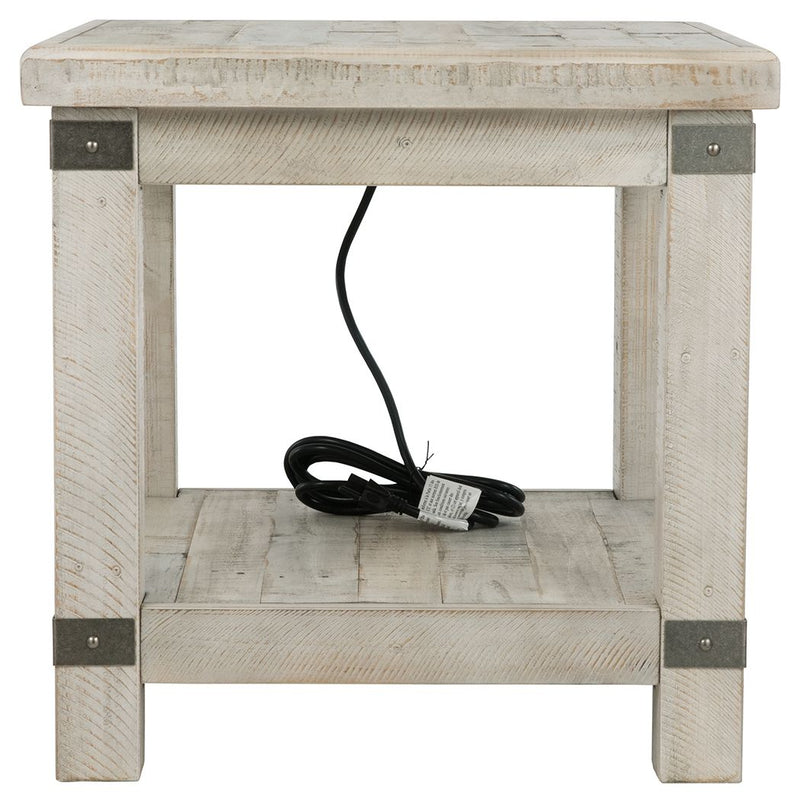 Carynhurst - Rectangular End Table - White Wash Gray - R&R Furniture Gallery (Fountain Valley, CA)