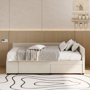 L Shaped Upholstered Platform Bed With Storage And Drawers - R&R Furniture Gallery (Fountain Valley, CA)
