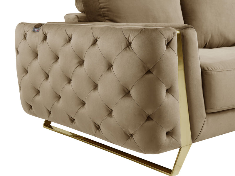 1051 - Contemporary Velvet Loveseat - R&R Furniture Gallery (Fountain Valley, CA)