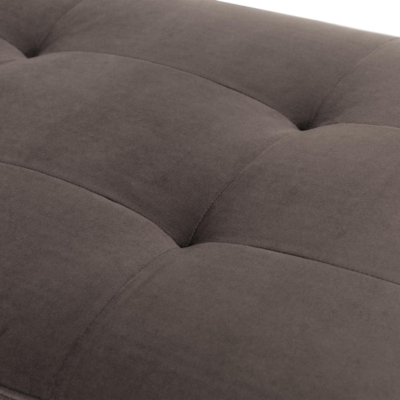 Signature Beds & Benches - Dahlia Velvet Accent Bench - Chocolate / Gold - R&R Furniture Gallery (Fountain Valley, CA)