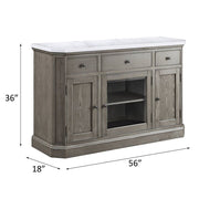 Zumala - Server - Marble Top & Weathered Oak - R&R Furniture Gallery (Fountain Valley, CA)