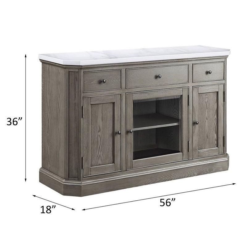 Zumala - Server - Marble Top & Weathered Oak - R&R Furniture Gallery (Fountain Valley, CA)
