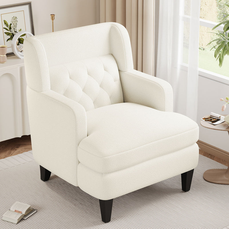 Upholstered Accent Chair Tufted Armchair For Living Room And Bedroom - R&R Furniture Gallery (Fountain Valley, CA)