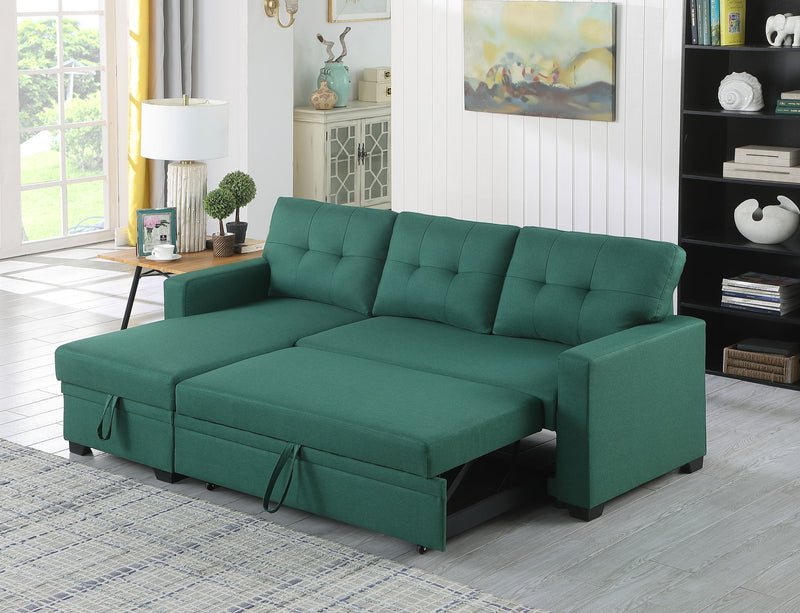 Upholstered Pull Out Sectional Sofa With Chaise - R&R Furniture Gallery (Fountain Valley, CA)