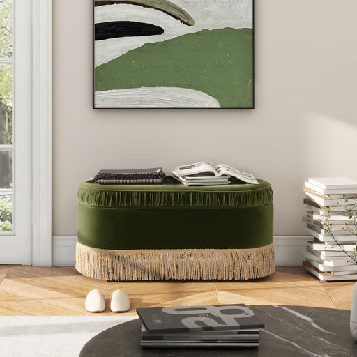 Serena - Contemporary Design Oval Storage Bench Ottoman - R&R Furniture Gallery (Fountain Valley, CA)