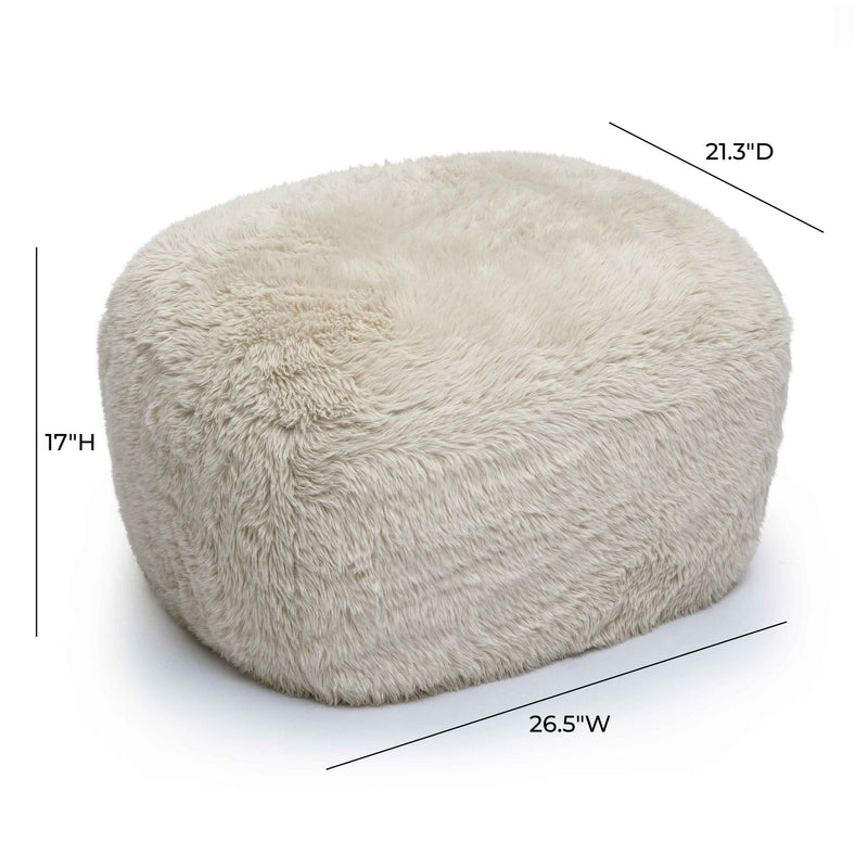 Britt - Vegan Shearling Ottoman - R&R Furniture Gallery (Fountain Valley, CA)