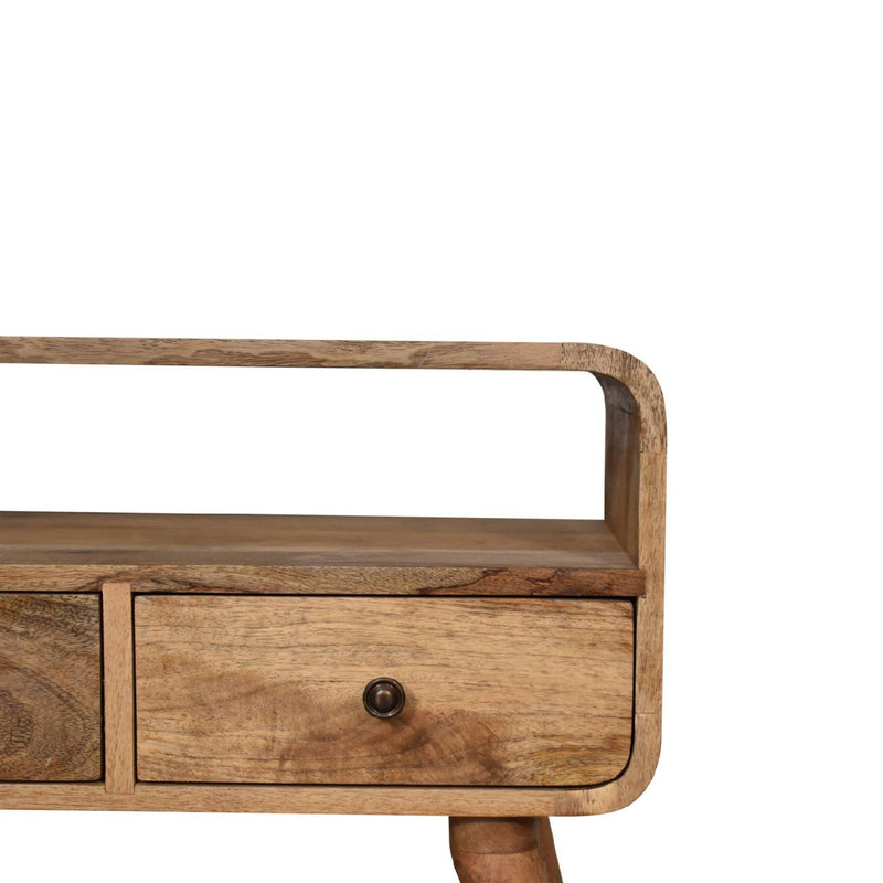 Mini Curved Media Unit - Oak - R&R Furniture Gallery (Fountain Valley, CA)