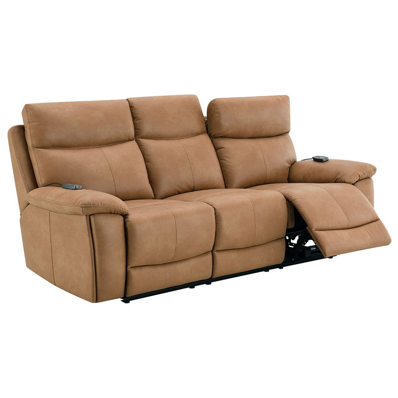 Chavis - Power Motion Sofa With USB & Power Headrest - Brown - R&R Furniture Gallery (Fountain Valley, CA)
