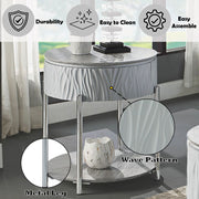 Yukino - End Table - Gray High Gloss & Chrome - R&R Furniture Gallery (Fountain Valley, CA)
