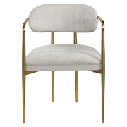 Zayn - Arm Chair (Set of 2) - Beige Chenille & Gold - R&R Furniture Gallery (Fountain Valley, CA)