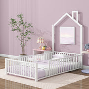 Metal House Platform Bed With Guardrail And Chimney - R&R Furniture Gallery (Fountain Valley, CA)