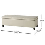 Noble House Glouster contemporary storage ottoman with soft fabric upholstery and a spacious interior for versatile storage.