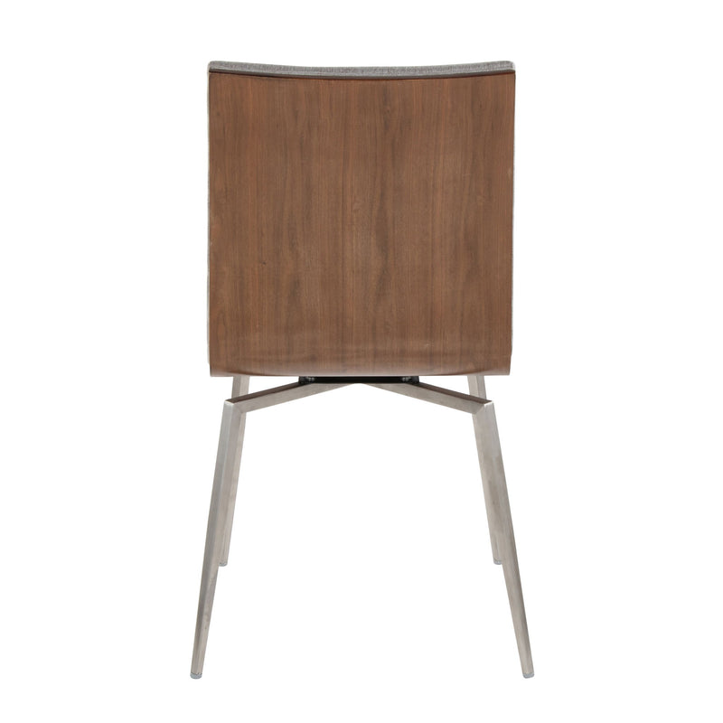 Set of two Lumi Source Mason contemporary dining chairs with swivel features, featuring modern design and neutral upholstery.