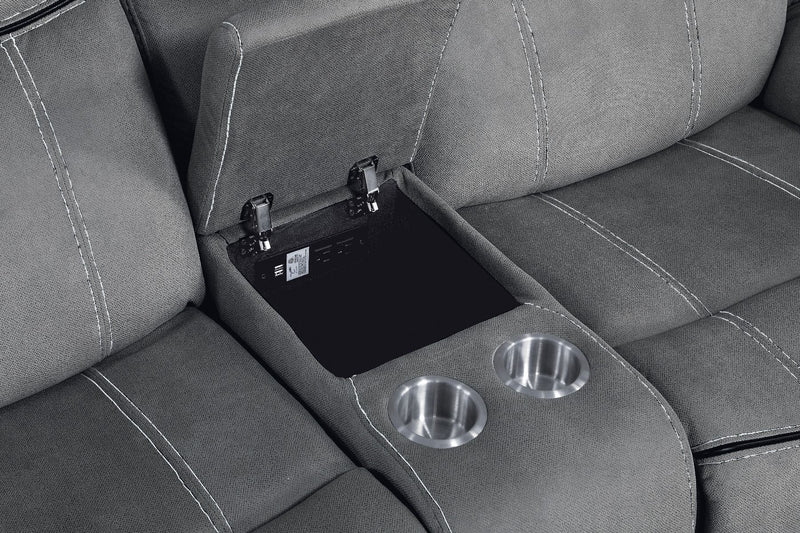 Zubaida - Loveseat w/USB Dock & Console (Glider & Motion) - R&R Furniture Gallery (Fountain Valley, CA)