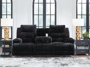 Rhine Falls - Reclining Power Sofa With Drop Down Table - Onyx - R&R Furniture Gallery (Fountain Valley, CA)