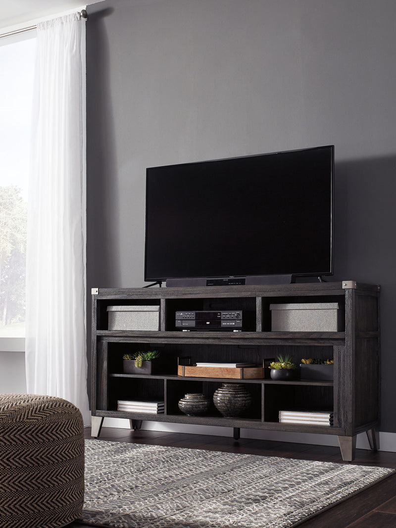 Todoe - LG TV Stand w/Fireplace Option - Gray - R&R Furniture Gallery (Fountain Valley, CA)