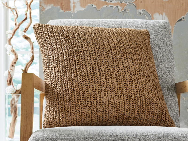 Habenvale throw pillow by Signature Design Ashley featuring textured fabric and decorative pattern for cozy home decor.