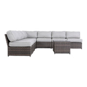 Comfortable Modern Patio Rattan Sectional Set With Cushions - R&R Furniture Gallery (Fountain Valley, CA)