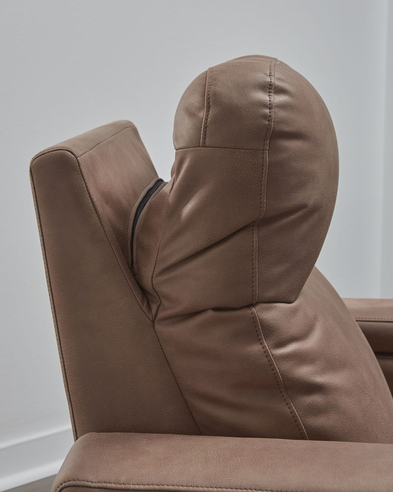 Lorrenton - Glider Power Recliner With Audio System - Caramel - R&R Furniture Gallery (Fountain Valley, CA)