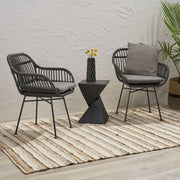 Outdoor Rattan Accent Chair With Metal Legs - R&R Furniture Gallery (Fountain Valley, CA)