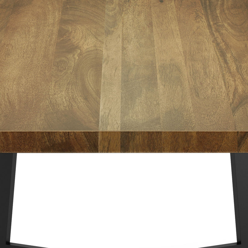 Simpli-Home Watkins sturdy dining table with wooden surface and tapered legs for a modern dining room setting.