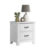 Cassini - 2 Drawer Nightstand Bedside Table - White - R&R Furniture Gallery (Fountain Valley, CA)