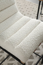 Lahni - 17" Boucle Fabric Counter Height Chair - R&R Furniture Gallery (Fountain Valley, CA)