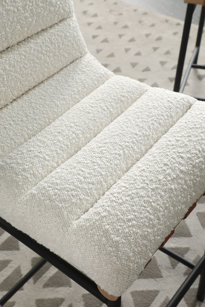 Lahni - 17" Boucle Fabric Counter Height Chair - R&R Furniture Gallery (Fountain Valley, CA)