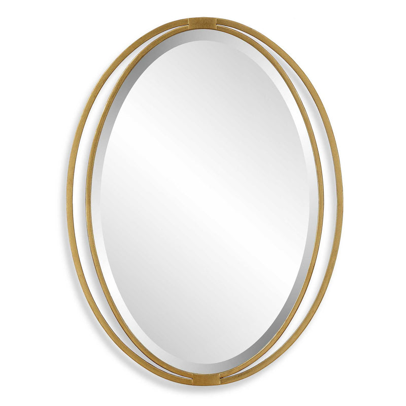 Rhodes - Gold Oval Mirror