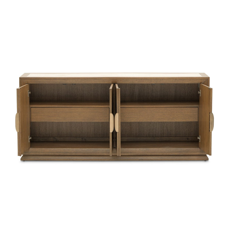 Portrait - Sideboard With LED Lights - Sienna Brown - R&R Furniture Gallery (Fountain Valley, CA)