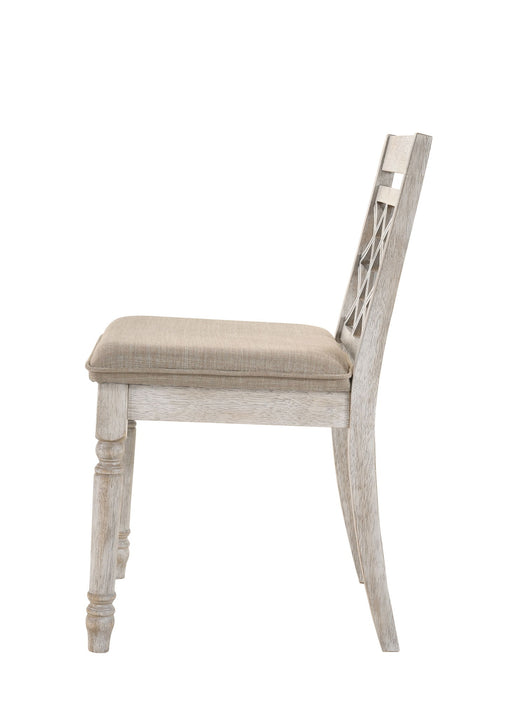 Lilola Home Havanna wide chairs with cushions, off-white set of two, showcasing their spacious design and comfortable seating.