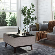Owen - Tray Top Small Coffee Table Upholstered Storage Ottoman - R&R Furniture Gallery (Fountain Valley, CA)