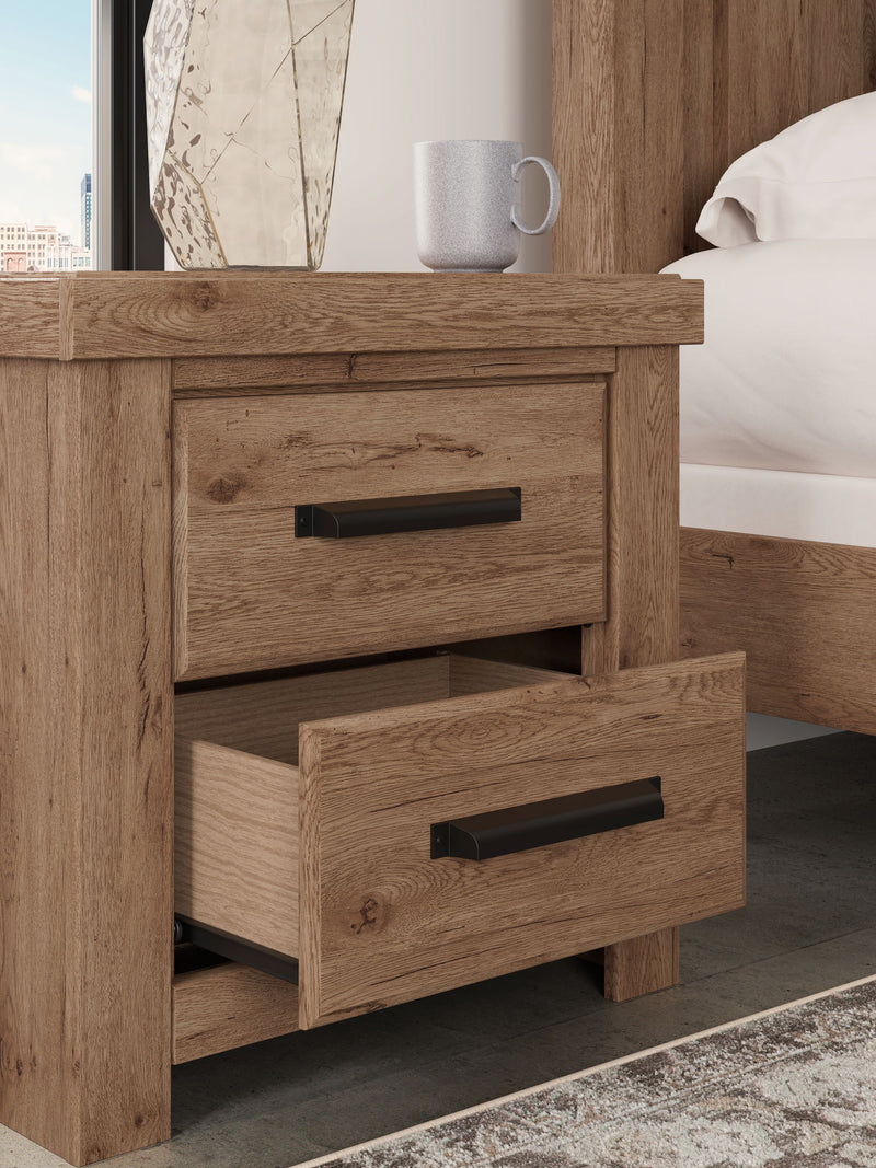 Oliandon - Two Drawer Night Stand - Light Brown - R&R Furniture Gallery (Fountain Valley, CA)