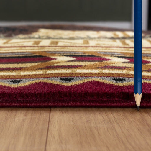 Nature's Nest - 5'3" X 7'3" Lodge Area Rug - Multi, Red - R&R Furniture Gallery (Fountain Valley, CA)