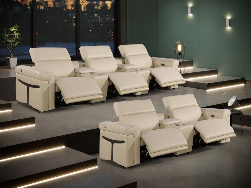 1126 - 8-Piece Modular Power Reclining Sofa & Loveseat Set In With 5 Power Recliners & Power Headrests