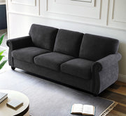 Soft Sofa, Upholstered 3 Seater Couch With High Density Foam, Loose Back Cushions And Turned Legs - R&R Furniture Gallery (Fountain Valley, CA)