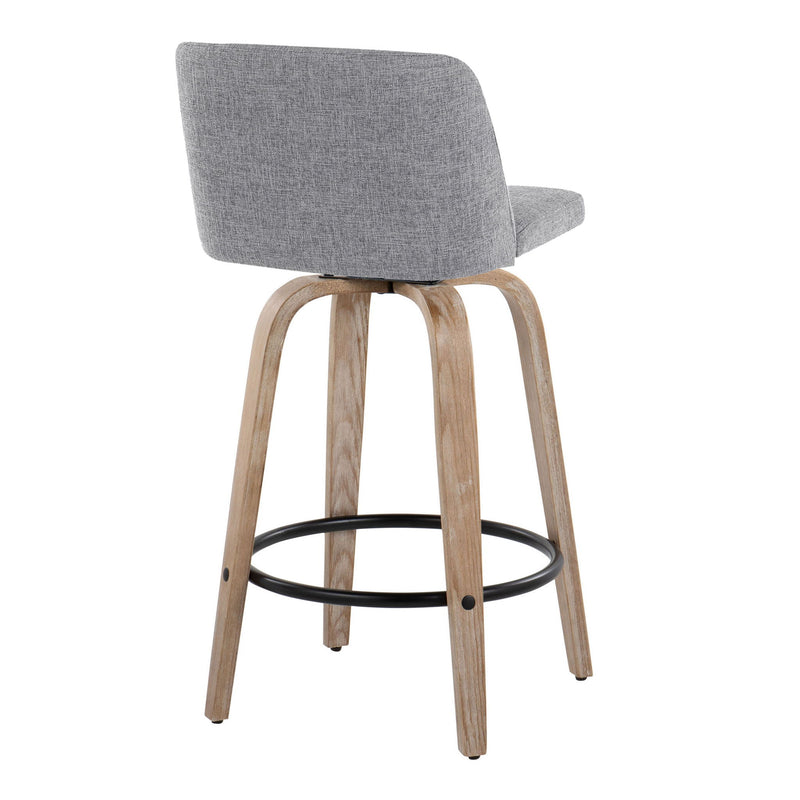 Toriano - Contemporary Fixed-Height Counter Stool & Swivel With Round Footrest (Set of 2) - R&R Furniture Gallery (Fountain Valley, CA)
