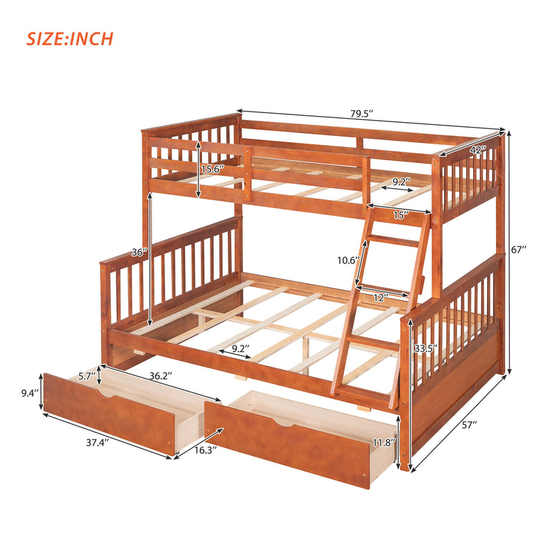 DreamHaus bunk bed with ladders and two storage drawers, featuring a sturdy frame and space-saving design in a modern bedroom setting.