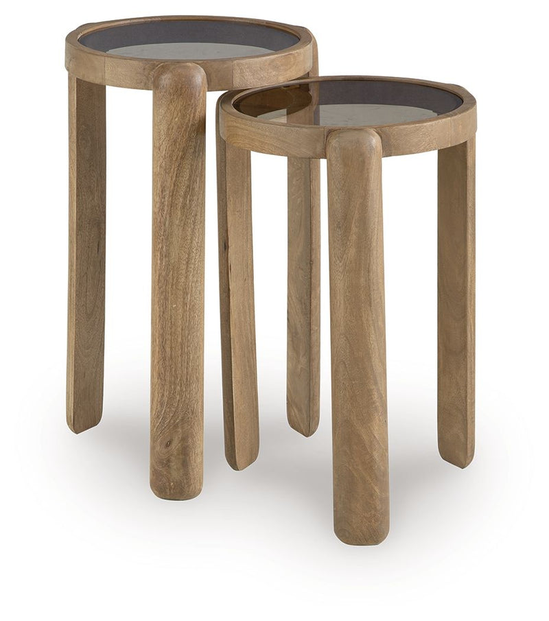 Jossor - Accent Table Set (Set of 2) - Light Brown - R&R Furniture Gallery (Fountain Valley, CA)
