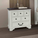 Nightstand w/ USB A-C, White/Dark Brown - FM79014WH-N
