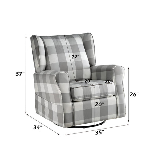 Patli - Swivel Chair With Glider - Gray Fabric - R&R Furniture Gallery (Fountain Valley, CA)