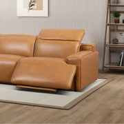 Urbana - Triple Power Recliner Sofa - Tan - R&R Furniture Gallery (Fountain Valley, CA)
