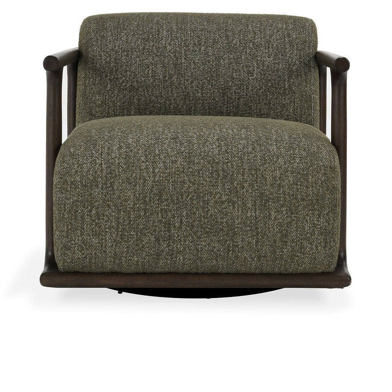 Classic Home Lucia swivel chair with a modern design, featuring a cushioned seat, armrests, and a swivel base for versatile comfort.